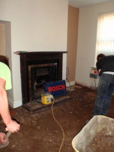 digging up the scree! (front room)